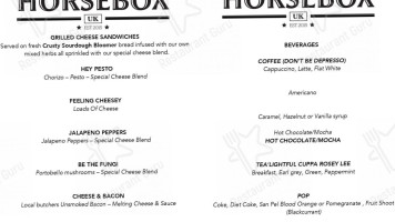 The Horsebox Uk menu