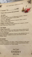 Caffetteria Civico 7 menu