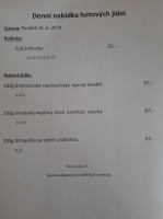 Restaurace U Nádraží menu