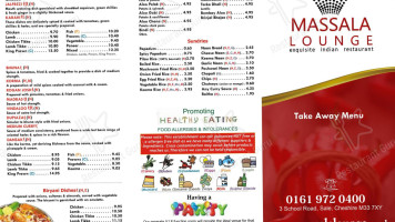 Masala Lounge menu