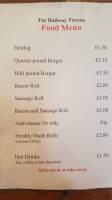 The Railway Tavern menu