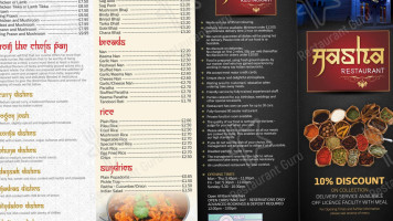 The Agra Indian menu