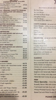 Stables Bistro menu