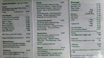 The Five Rise Locks Cafe menu
