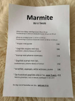 Marmite menu
