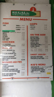 Regal Fish And Chips menu