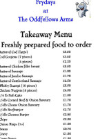 The Oddfellows Arms Bolton Low Houses menu