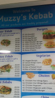 Muzzy's Kebab menu