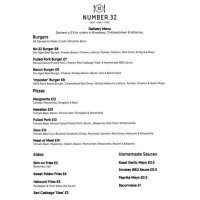 No32 Broadway menu