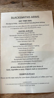 The Blacksmiths Arms Kirkheaton menu