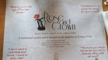 The Rose Crown menu