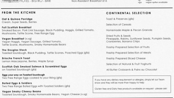 The Douglas Bistro menu