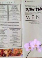 Paw Thai menu