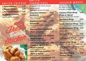 United Fried Chicken menu