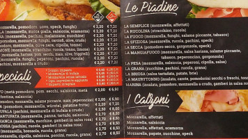 Pizzidea menu