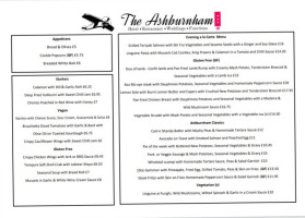 Ashburnham menu