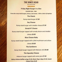 The Kings Head New Buckenham menu