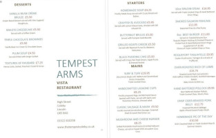 The Tempest menu