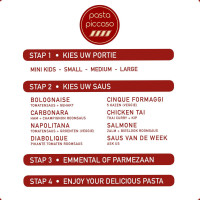 Pasta Piccaso menu