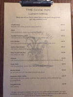 The Cock Inn menu