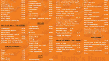 Batty's Baps Cafe menu