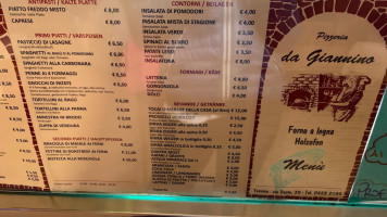 Pizzeria Da Giannino menu