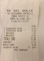 Re Del Dolce menu