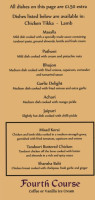 Tandoor Mahal menu