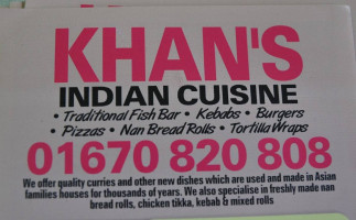 Khans Fishbar menu