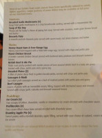 The Bridgewater Arms menu