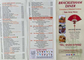 Bracklesham Diner menu