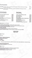 The Barge Restaurant menu