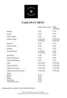 The Galley Seafood Cafe Takeaway menu
