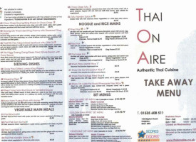 Thai On Aire menu