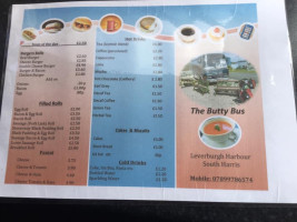 The Butty Bus menu