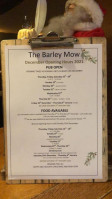 The Barley Mow menu