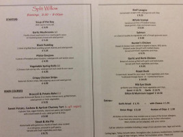 The Split Willow menu