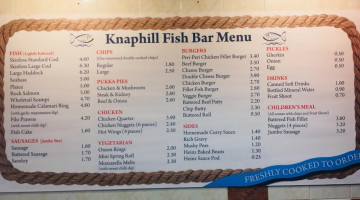 Knaphill Fish menu