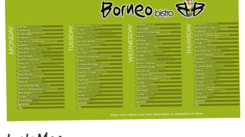 Borneo Bistro menu