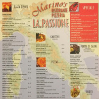 Marino's La Passione menu