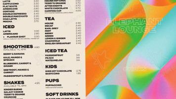 Elephant Lounge menu