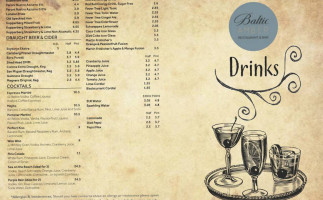 Baltic Amber Restaurant Bar menu