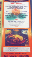 Shapla Indian Take-eat-away (adlington) Est:1992 menu