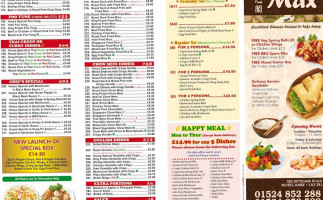 Max Chinese Takeaway menu