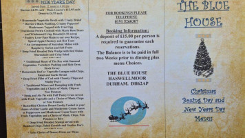 The Blue House menu