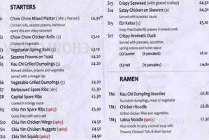 Chow Chow menu