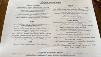 Millstream menu