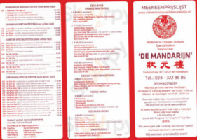 Chinees Indisch Specialiteiten De Mandarijn menu