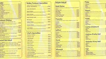 Netley Tandoori menu