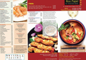 Ricepaper Thai Chinese Takeaway Home Delivery menu